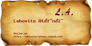 Lebovits Aténé névjegykártya